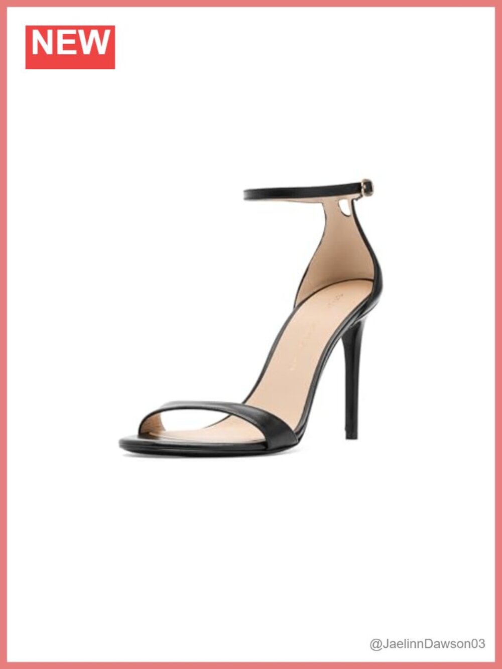 Leather Stiletto Heel Ankle Strap Sandals Heels Dress Shoes Women's Size